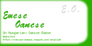 emese oancse business card